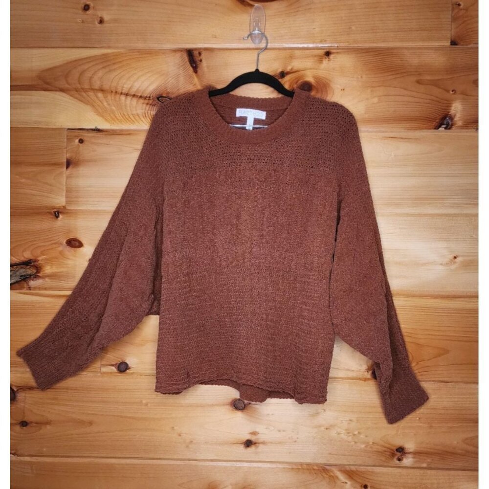 Planet Gild Sweater Cropped Womens Size Large Burnt Orange